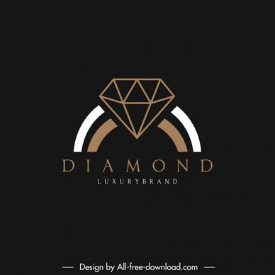 diamond logo template dark symmetric ring sketch