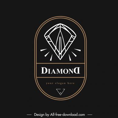 diamond logo template isolated dark symmetry 