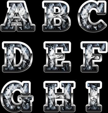 diamond styles alphabet design