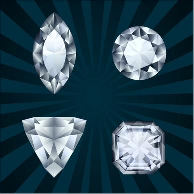 Diamonds in various shapes