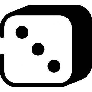 dice three sign icon 3d contrast black white sketch