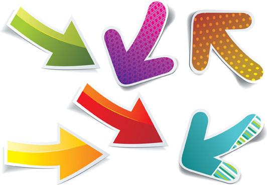 different arrow stickers design elements vector