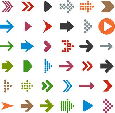 different arrows logos vector