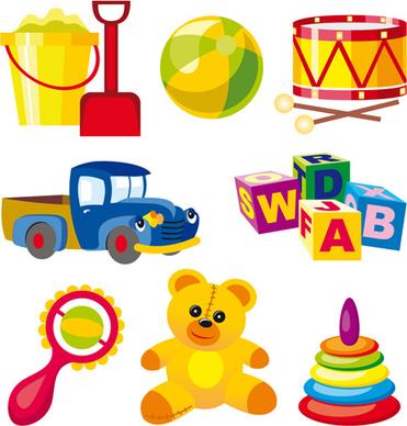 different baby toys mix vector set