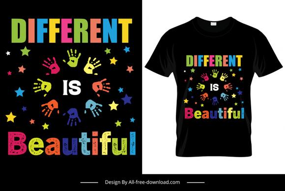 different beautiful tshirt template dark contrast colorful grungy texts hands stars decor