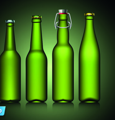 different beer bottle design elements vector