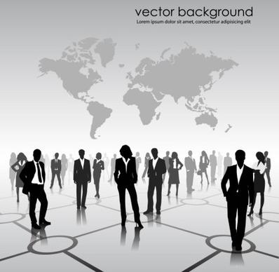different business people vector background set