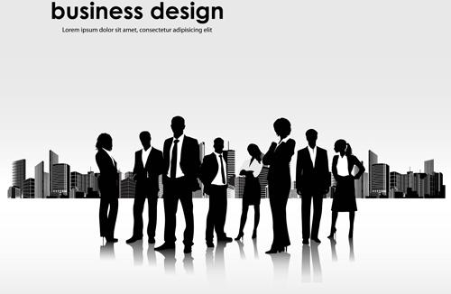 different business people vector background set