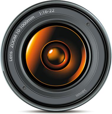 different camera lens mix vector set