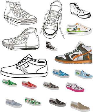 different canvas shoes elements vector