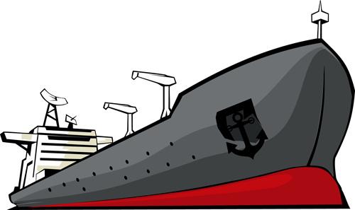 different cargo ship design vector graphic