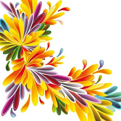 different cartoon flower mix design vector