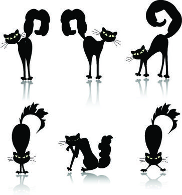 different cats vector illustration
