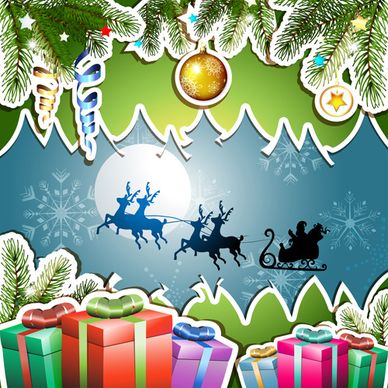 different christmas accessories elements background vector