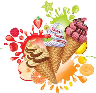 different colored ice cream vector
