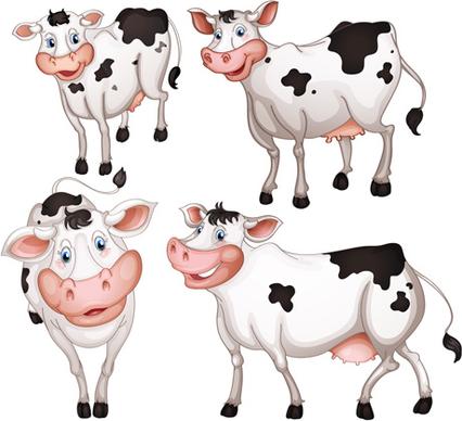 different dairy cow design vector graphics