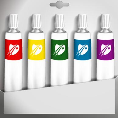 different dyestuff paints vector