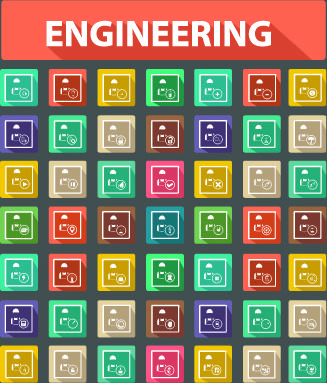 different engineering elements icons vector