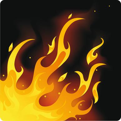 different fire vector illustration set