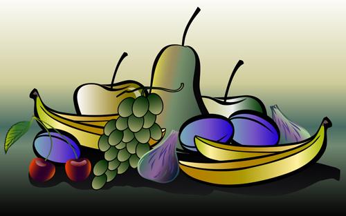 different fresh fruit vector graphics