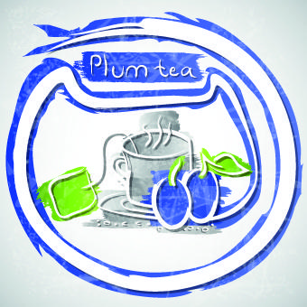 different fruit tea design vector