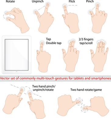 different hands gesture design vector