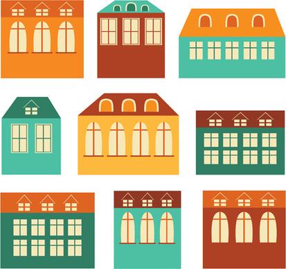 different house set vector