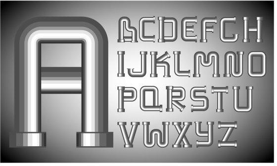 different letters 01 vector