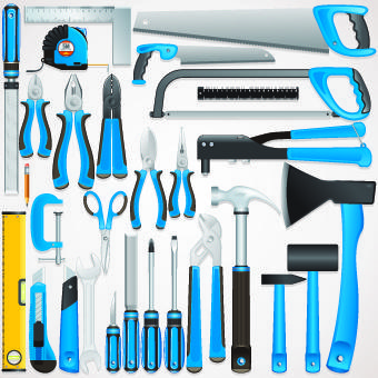 different mechanical tools vector