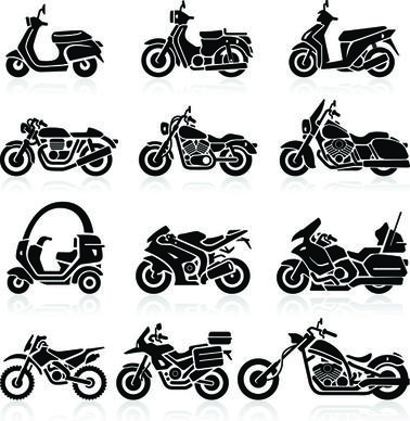 different motorcycle vector silhouettes image