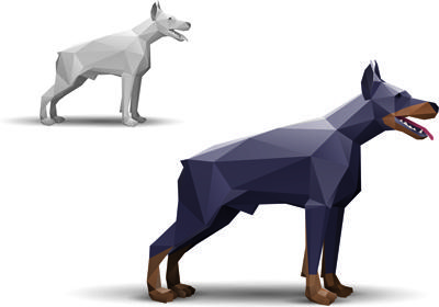 different of model origami animals vector set