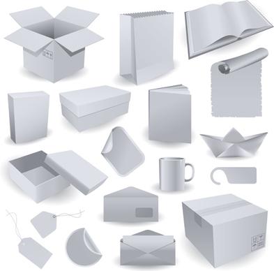 different packaging elements vector