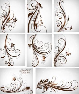 different patterns of floral design vector