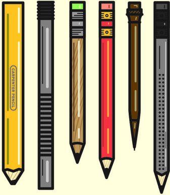 different pencil vector graphics