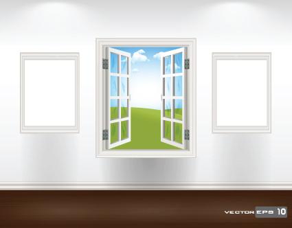 different plastic window design elements vector