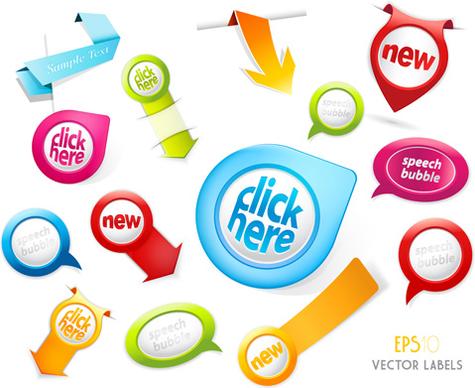 different sale label stickers vector