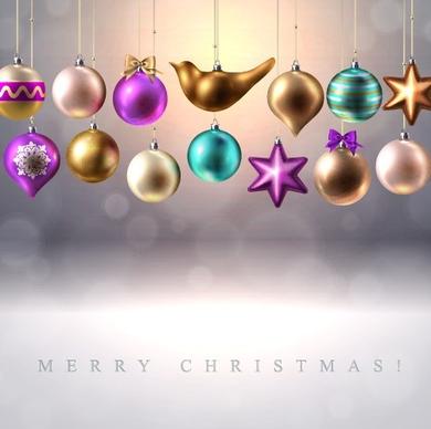 different shapes christmas baubles vector