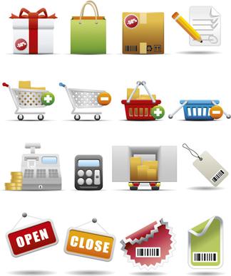 different shopping icon mix vector graphic