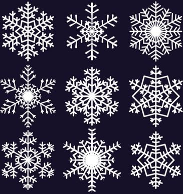 different snowflake pattern mix vector graphics