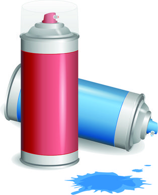 different spray paint elements vector