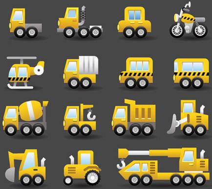 different transportation icons vector