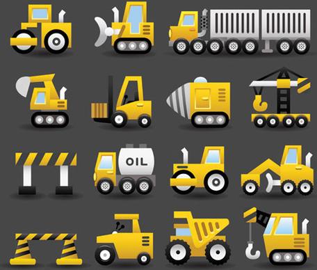different transportation icons vector
