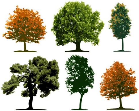 different tree design elements vector