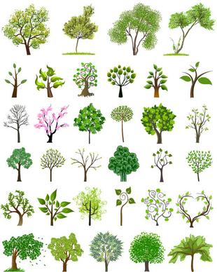 different trees creative design vector