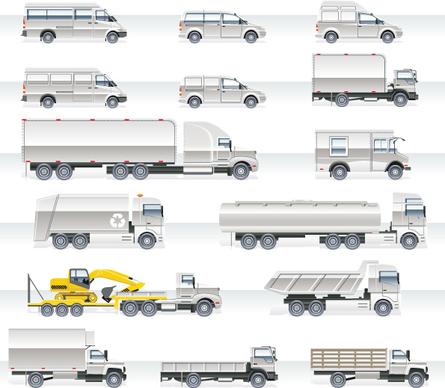 different trucks design graphics vector