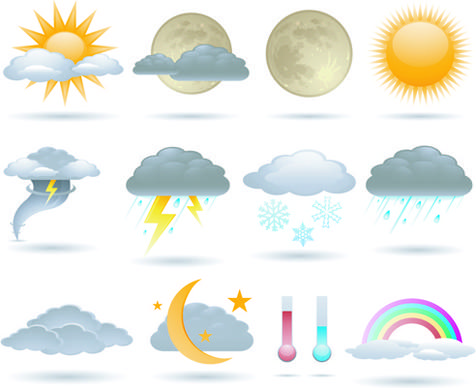 different weather icons vector set