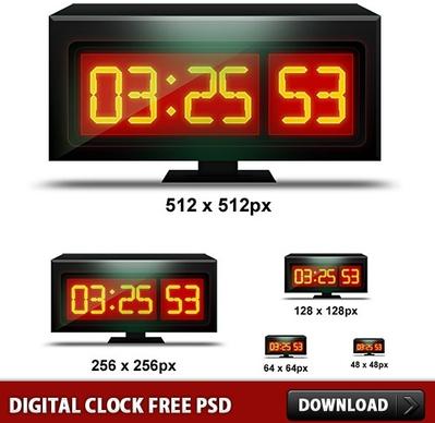 Digital Clock Free PSD