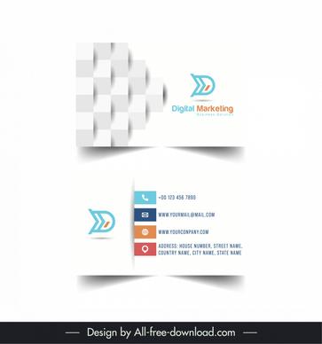 digital marketing business card template 3d corrugated shapes