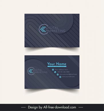 digital marketing business card template dark elegance