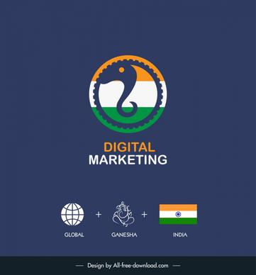 digital marketing logo design elements india symbols sketch